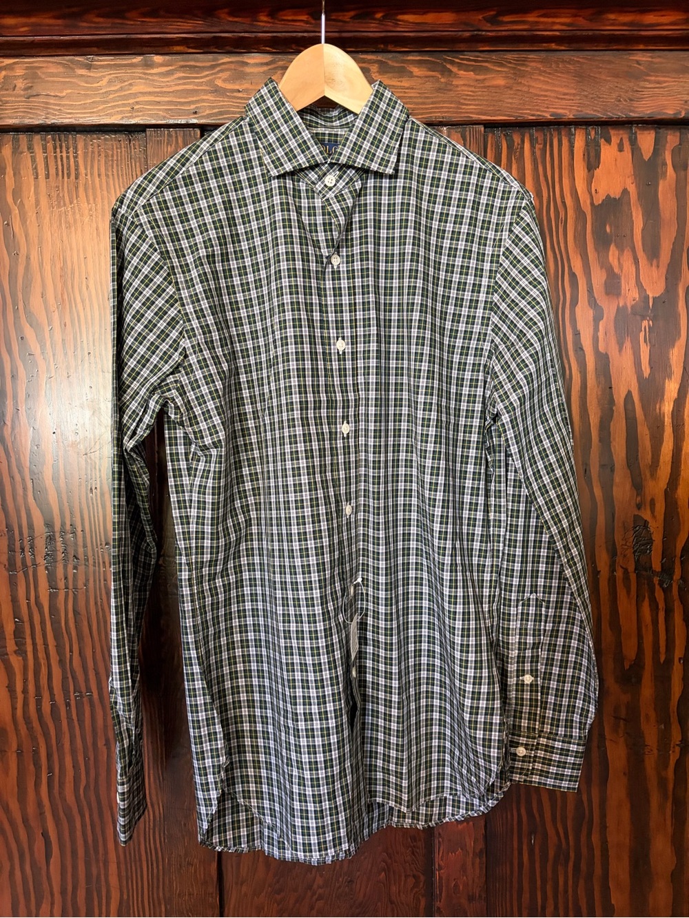 Ralph Lauren Navy & Green Plaid Button-Up Shirt